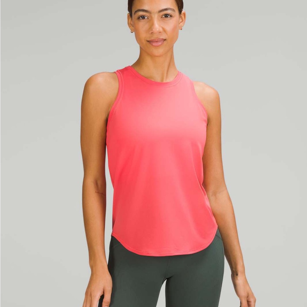 Lululemon High Neck Run & Train Tank Pale Raspberry